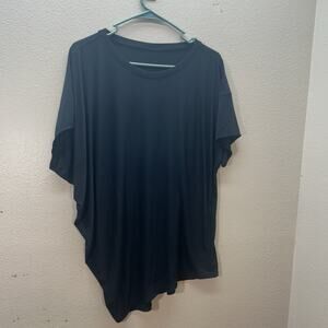 Kit & ACE Black Cashmere Blend Asymmetrical Top Womens L Tee Oversized Luxury